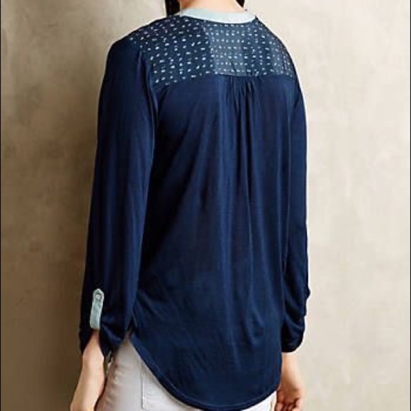 Anthropologie Tiny Orion Mixed Henley - Picture 2 of 7